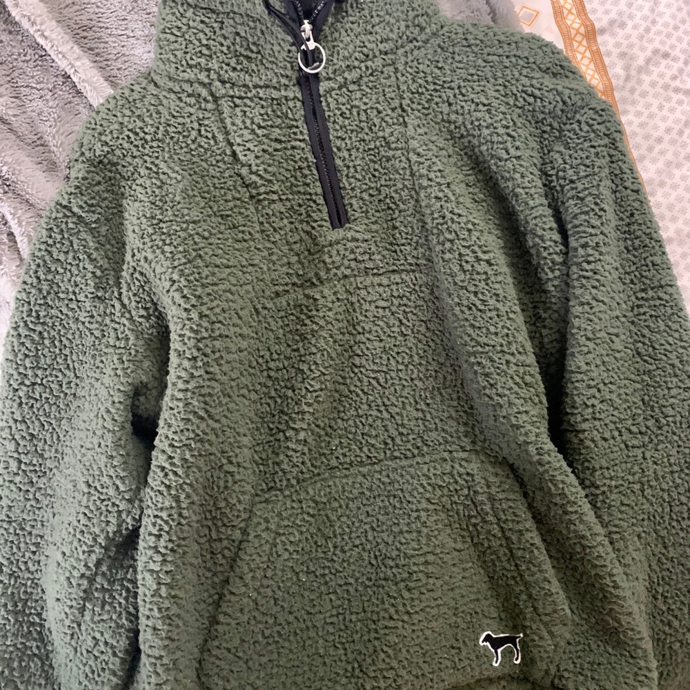 PINK VICTORIA’S SECRET FLEECE PULLOVER HALF ZIP